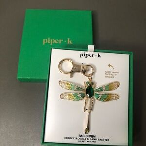 Piper K Dragonfly Large Bag Charm NWT